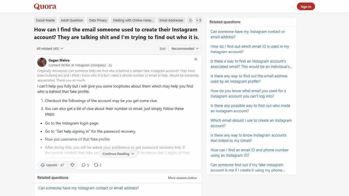 How to find the email someone used to create their Instagram account - Quora
